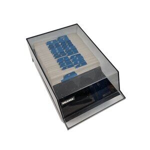 Rolodex Card File VIP35C Business Desktop A-Z Tabs Blank Cards Flip Lid Vintage